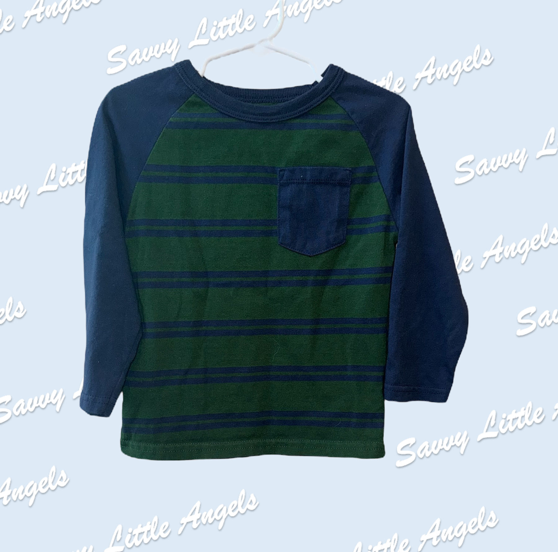 front of Blue Stripe Shirt