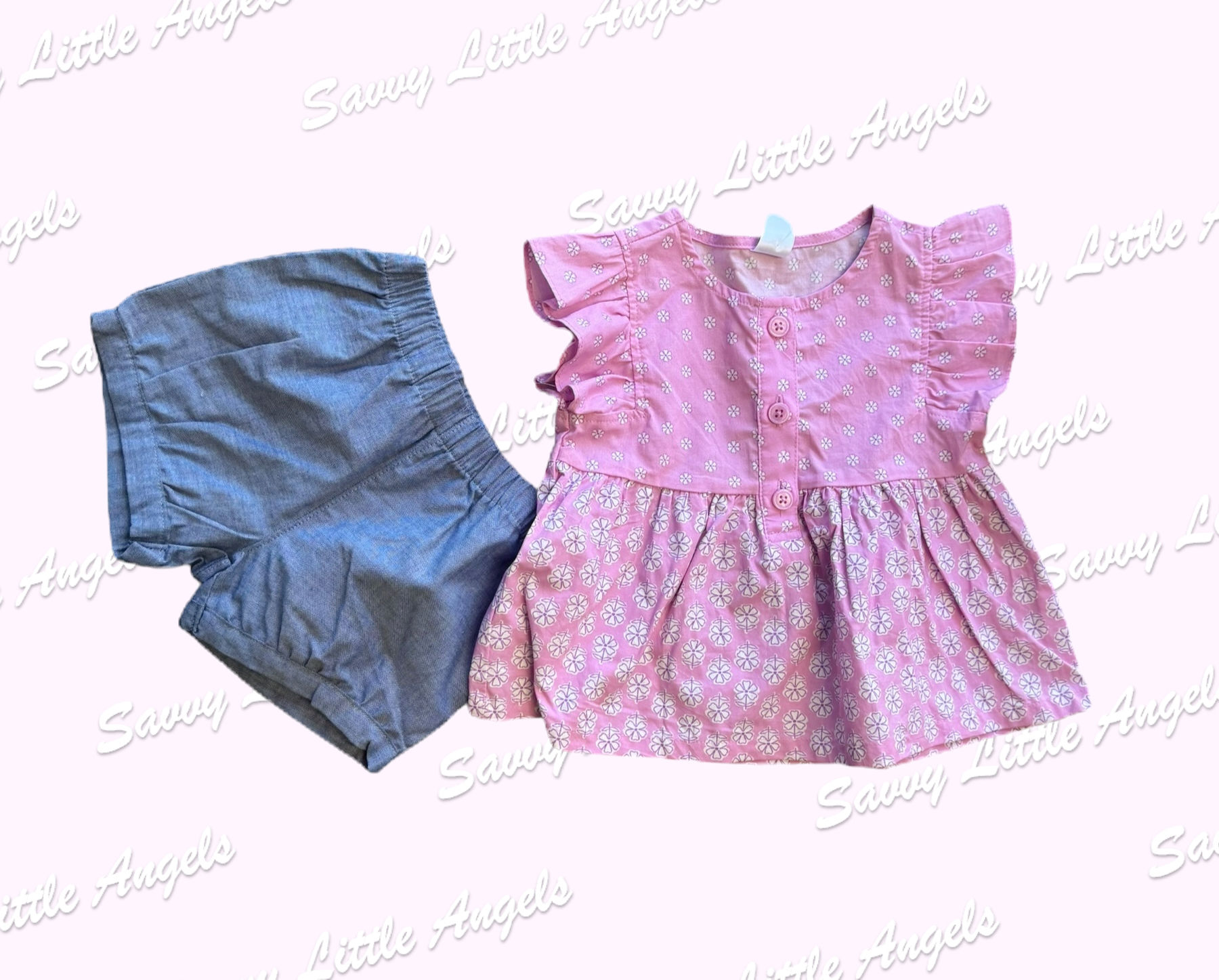 Pink Ruffle Outfit Front View