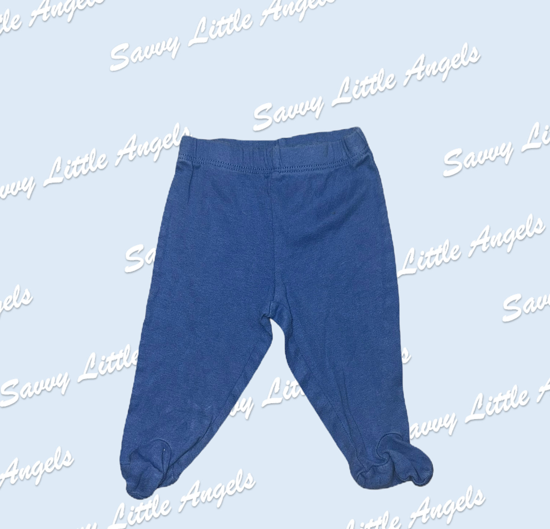 Blue Footie Pants Front View
