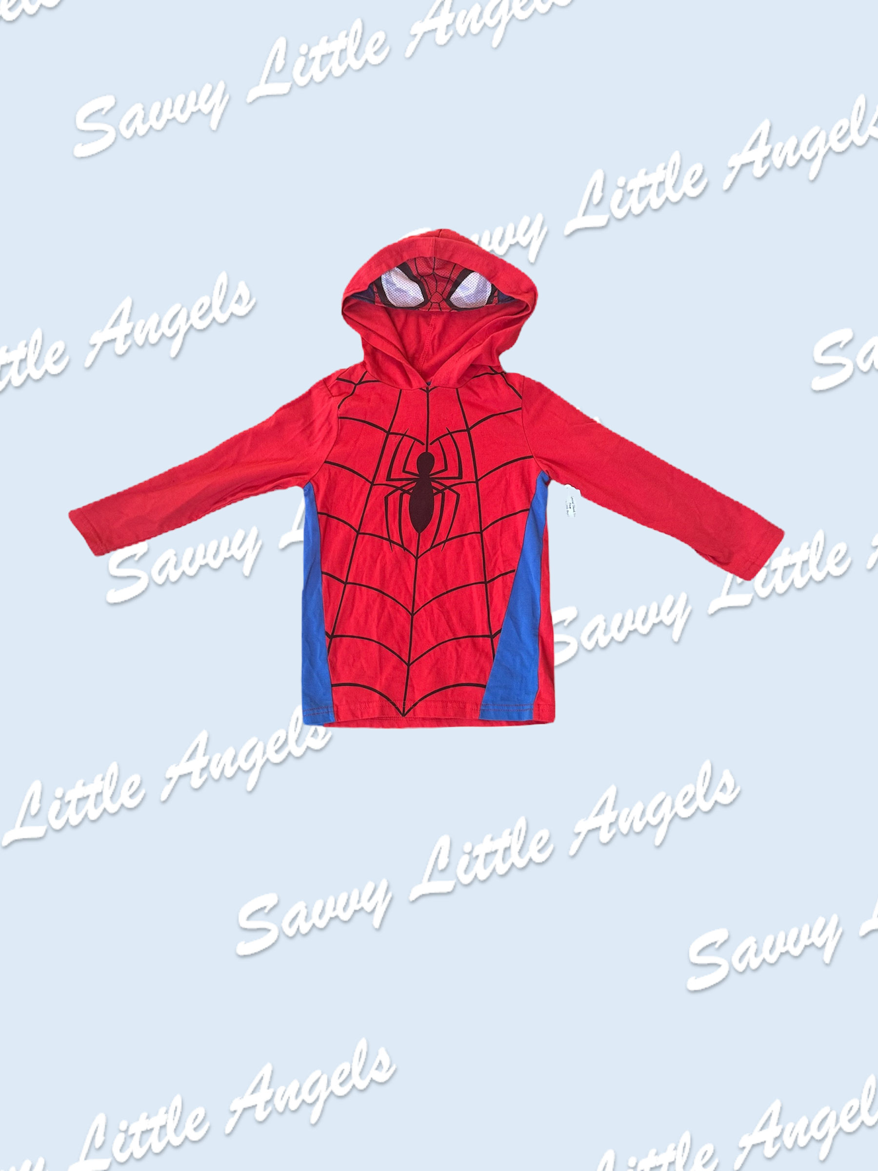 front of Spiderman Hooded Shirt arms out