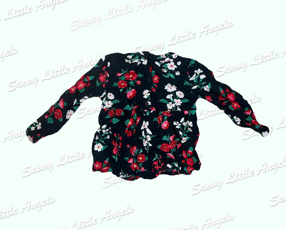 Black Floral Dress Shirt Front View