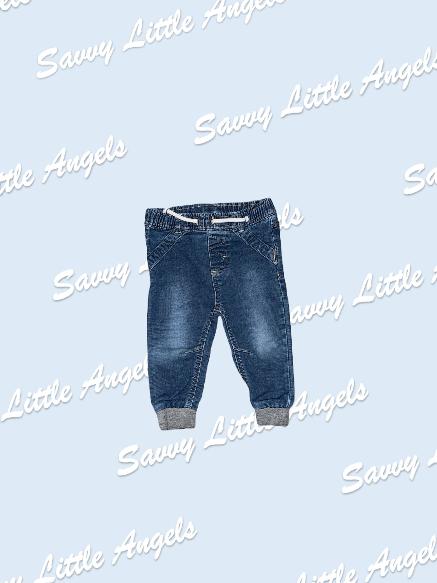 front of Baby Blue Jeans