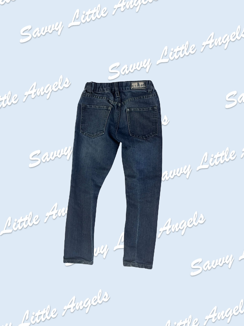 Dark Blue Faded Jeans Back View