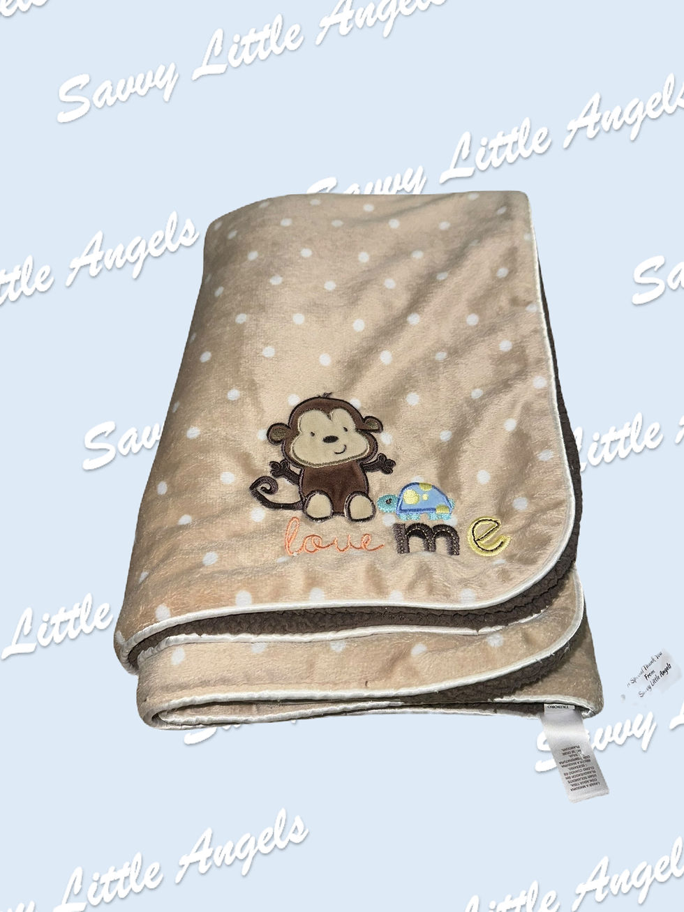 Thumbnail: Brown Polka-Dot Blanket Side Top View