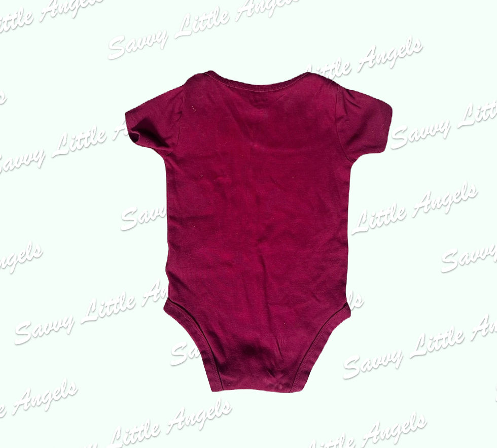 Maroon Short Sleeve Onesie Back View
