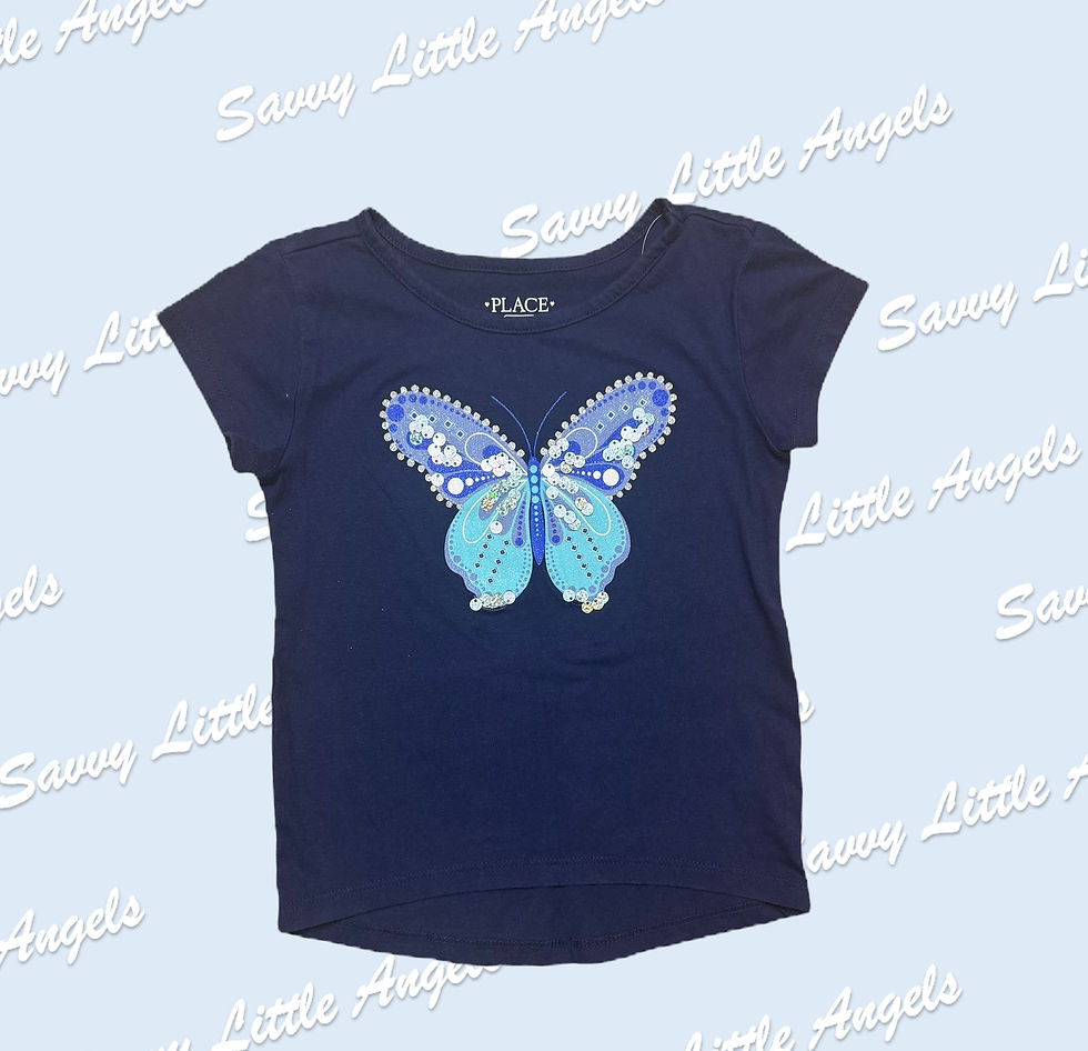 Blue Butterfly Shirt Front View