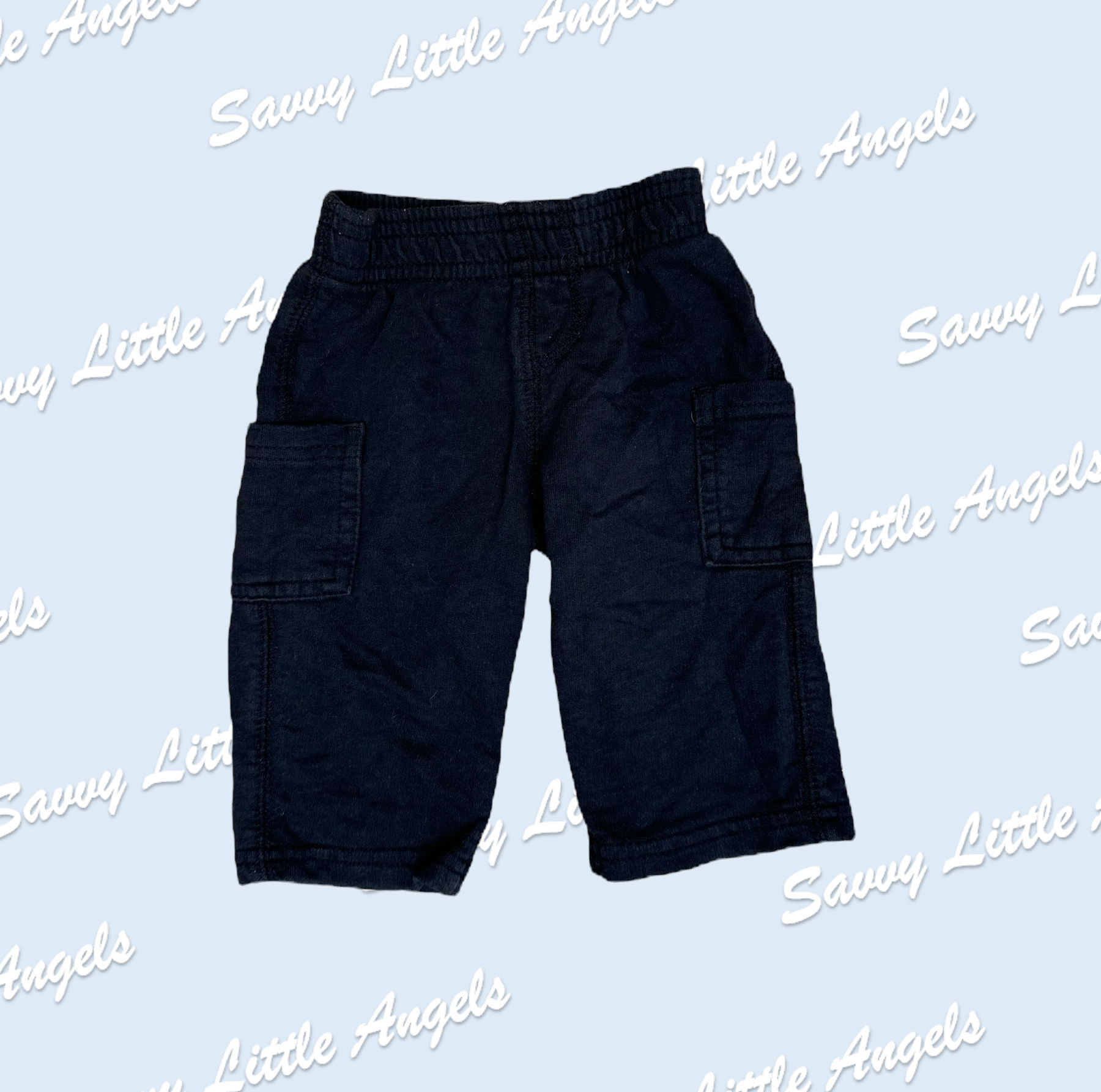 Black Pocket Sweats Front View