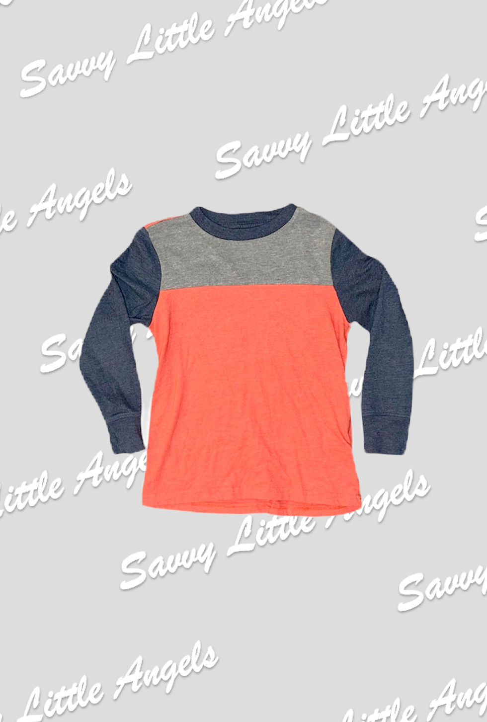 front of Orange Long Sleeve Shirt arms down