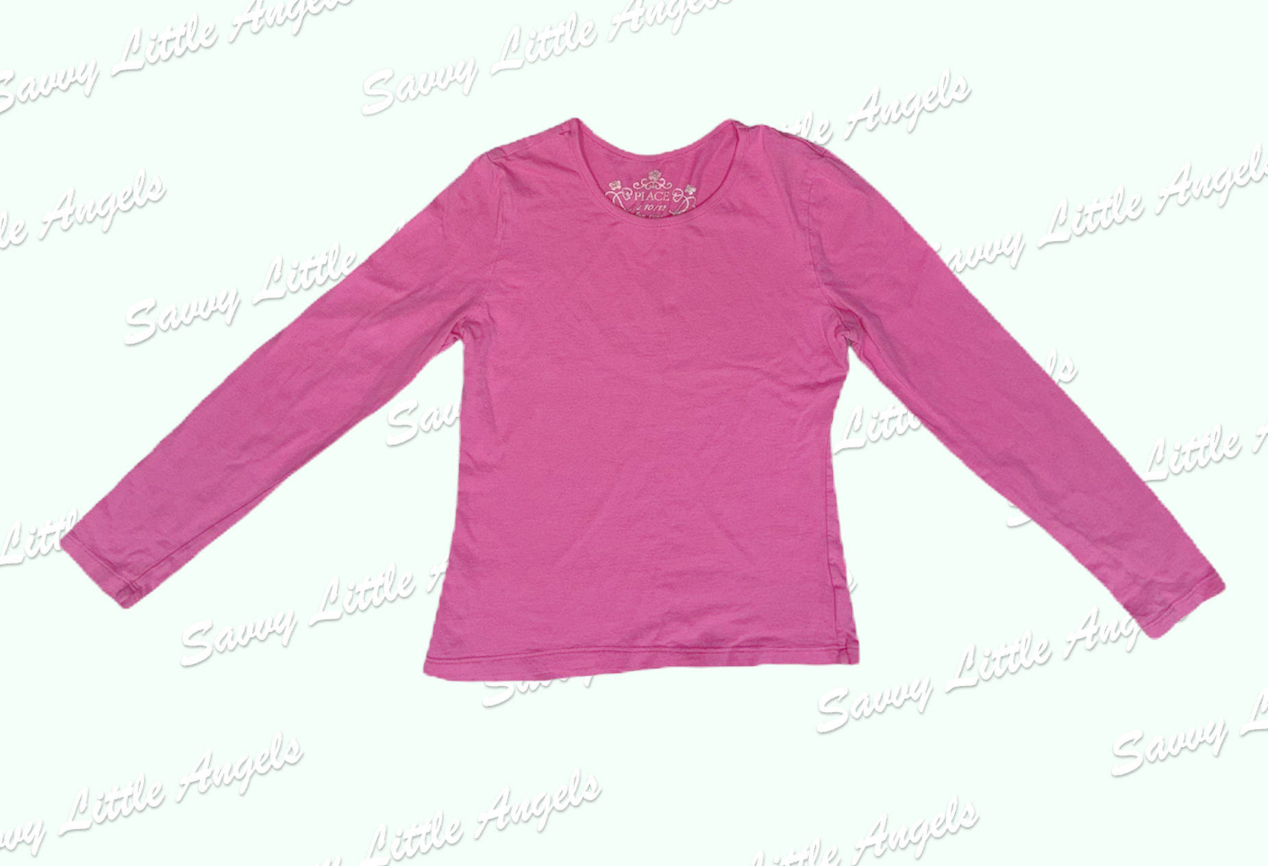 front of pink long sleeve shirt