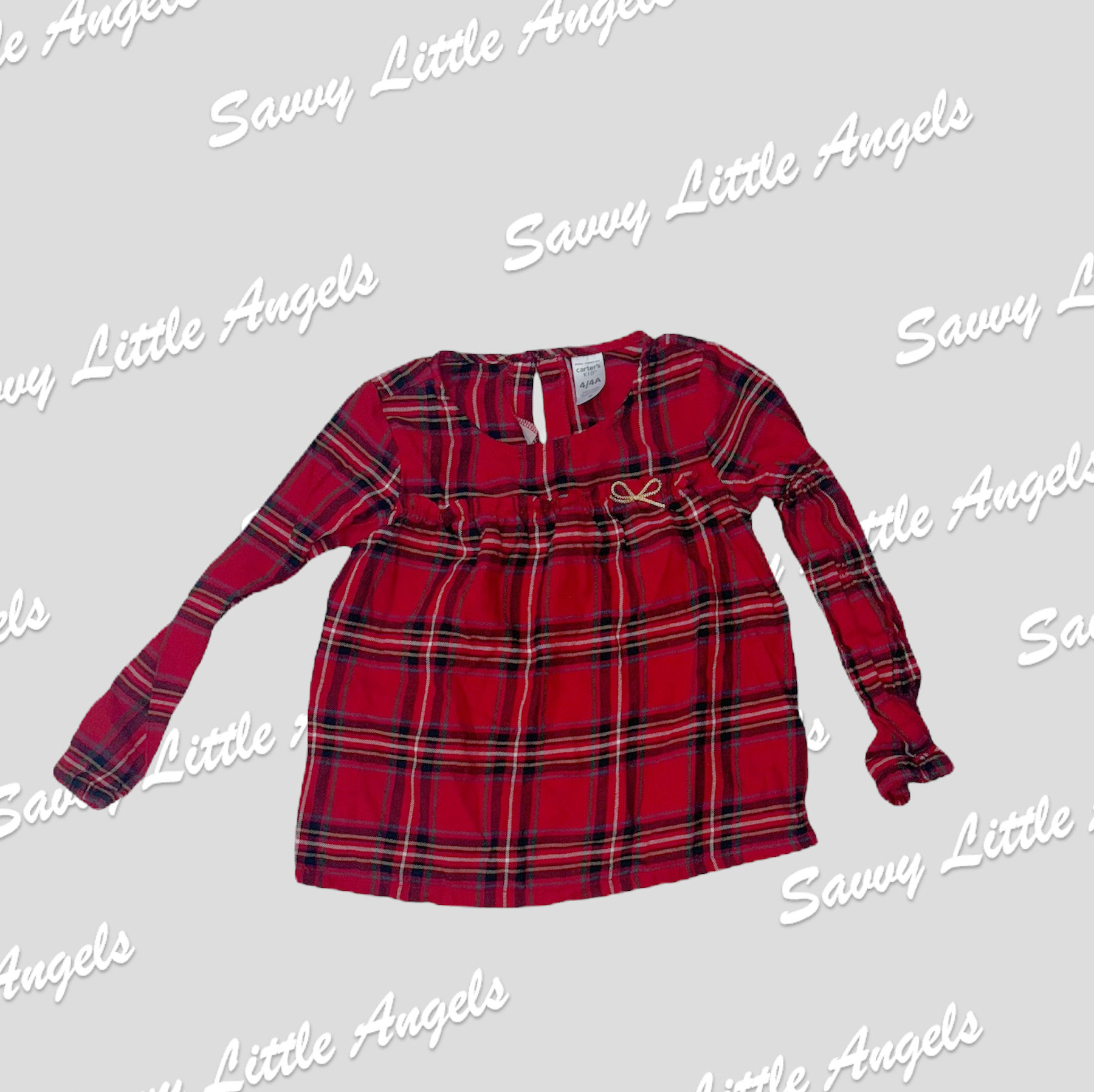 front of Red Plaid Shirt