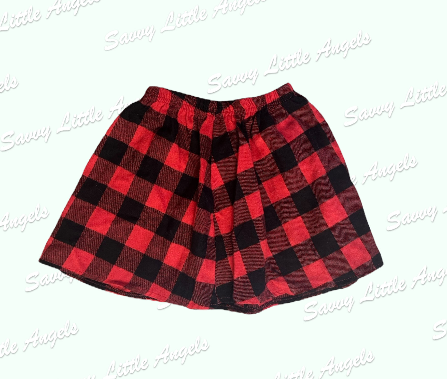 Red Checkered Skirt Front View