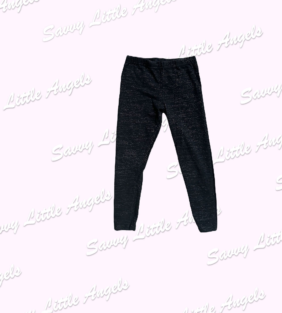 front of silver sparkle leggings