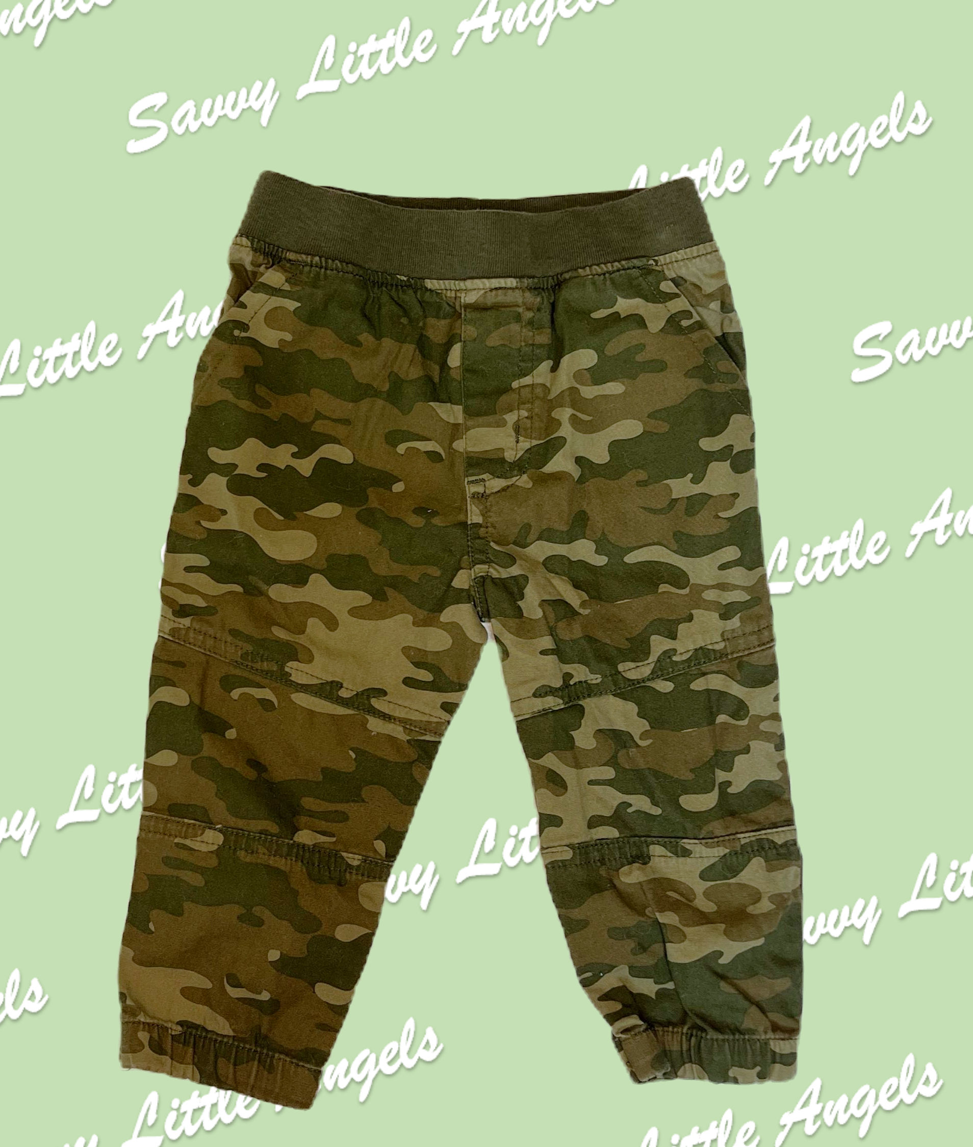 front of Green Army Fatigue Pants