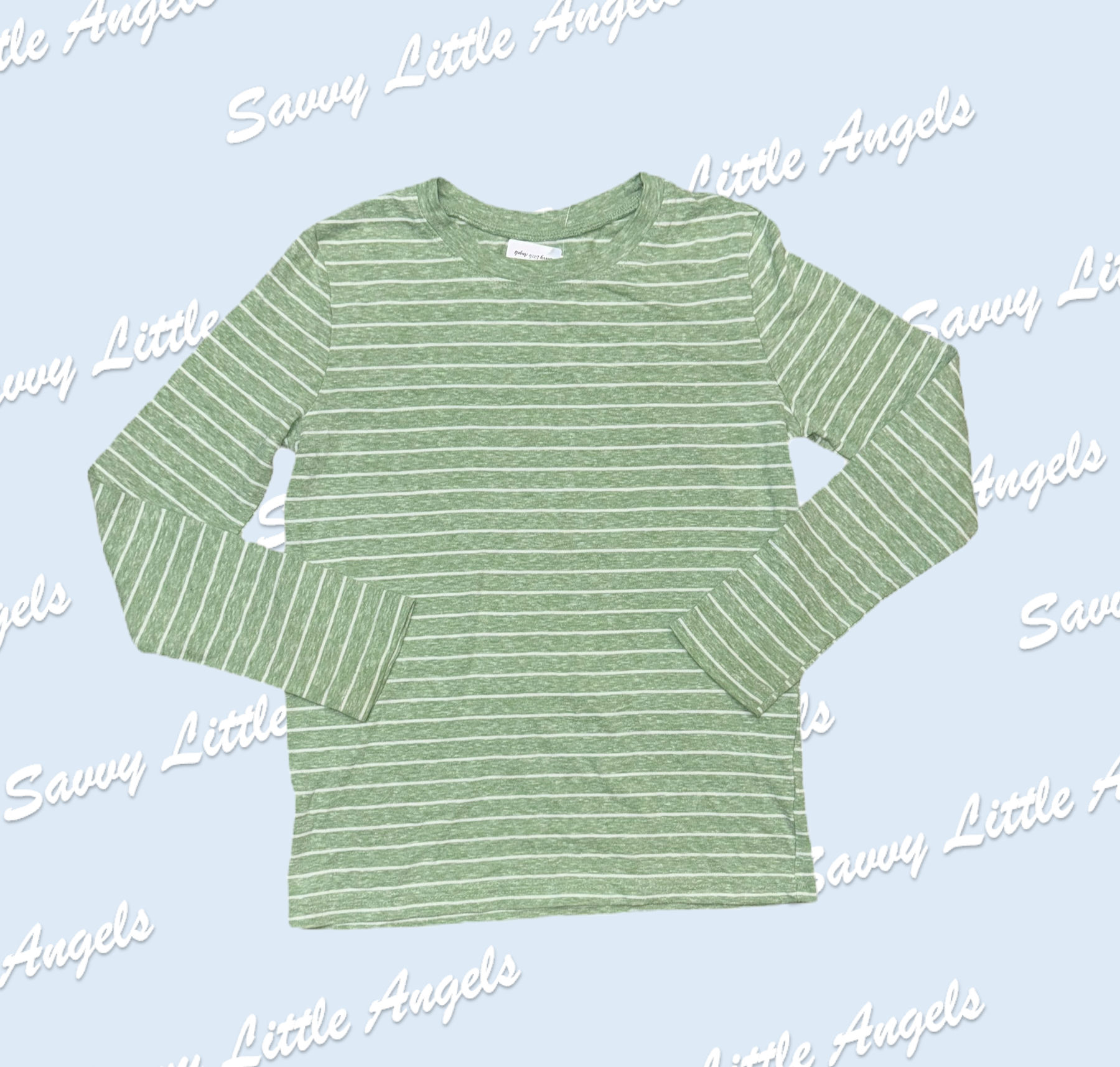 Green With White Stripes Shirt Arms In Front View