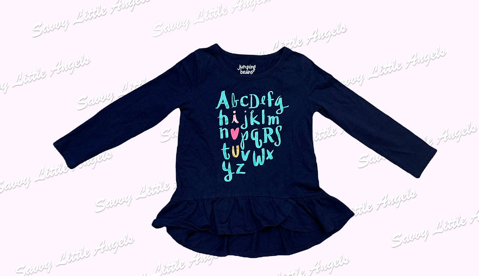 Alphabet Shirt Front View Arms Out