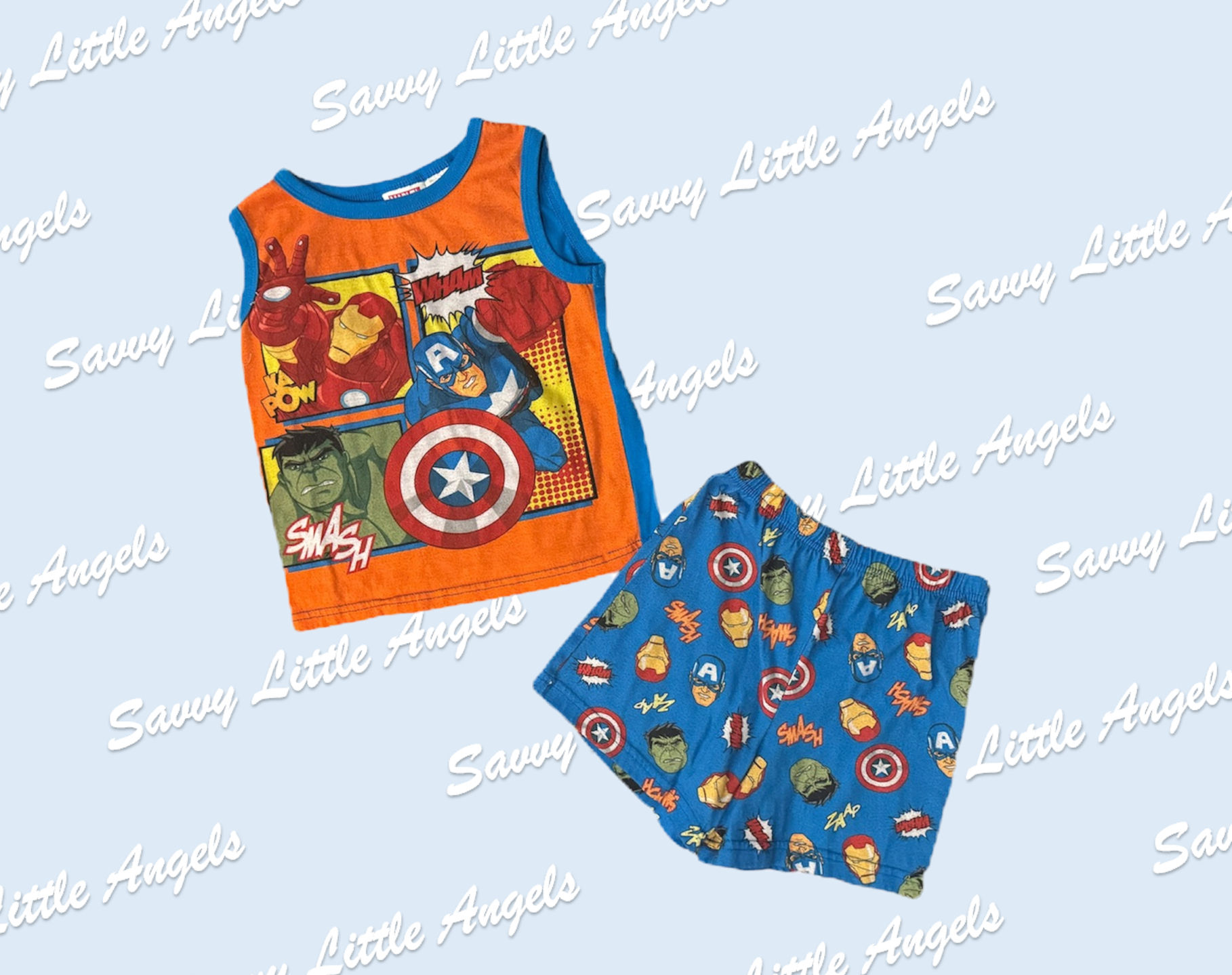 front of Marvel Pajama Set
