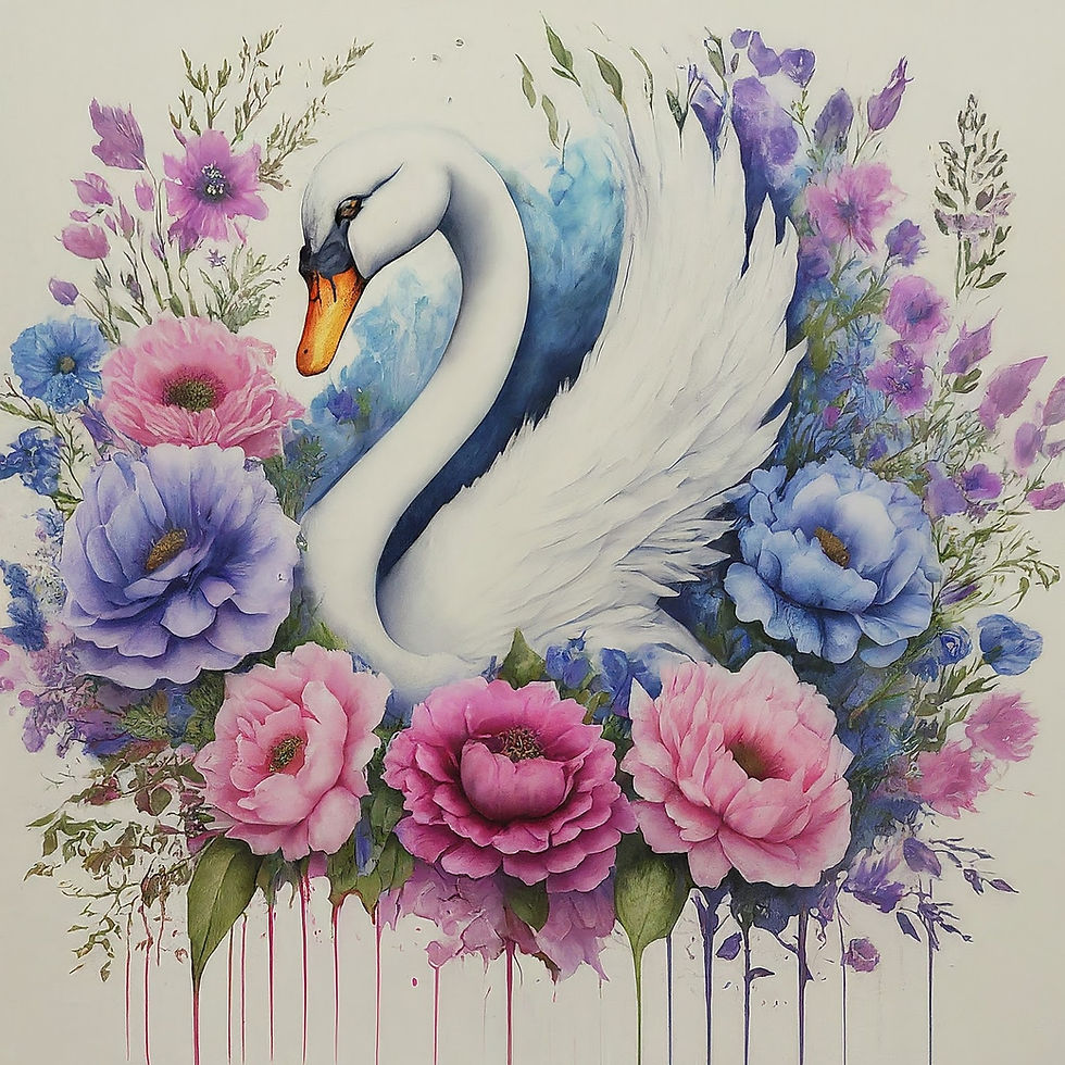Stainless Steel Tumbler Designs -Watercolour Swan