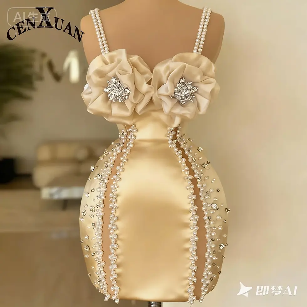 Thumbnail: CENXUAN Charming Mini Graduation Dress Beadings Sheath Strapless Sleeveless
