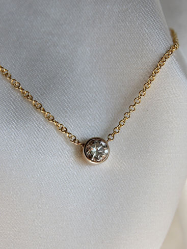 reclaimed diamond bezel necklace