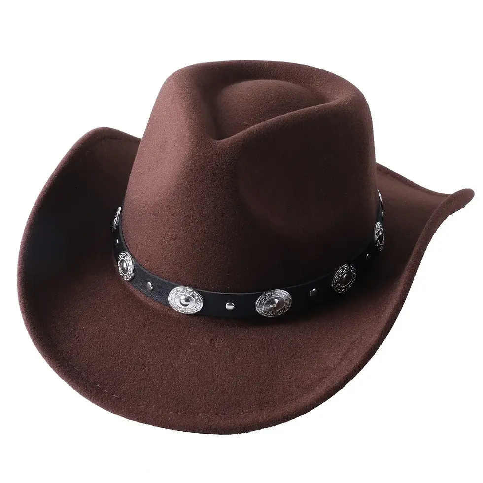 Thumbnail: Cowboy Hat  Monochrome Felt Hat Men and Women Big Brim Outdoor Hat Knight Hat