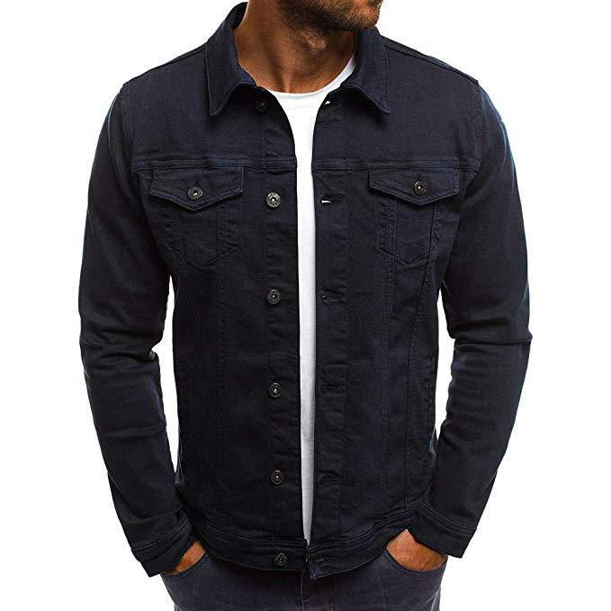 Thumbnail: Men’s Fleece-Lined Denim Jean Jacket Cowboy Style