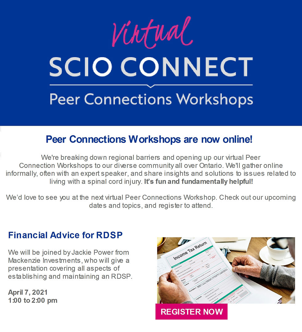 Peer Connections Workshops: Financial Advice for RDSP