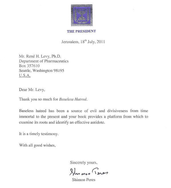 Letter from Shimon Peres