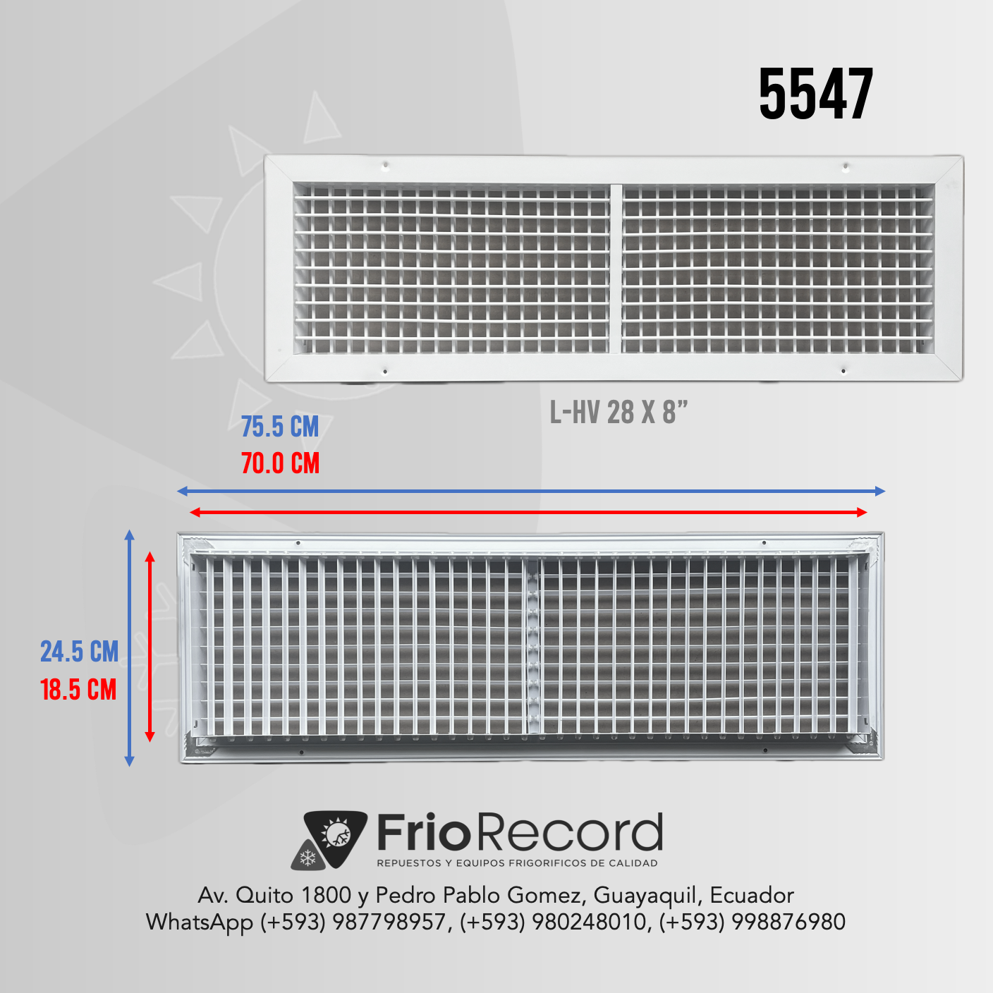 REJILLA MANDO 28X8W L HV