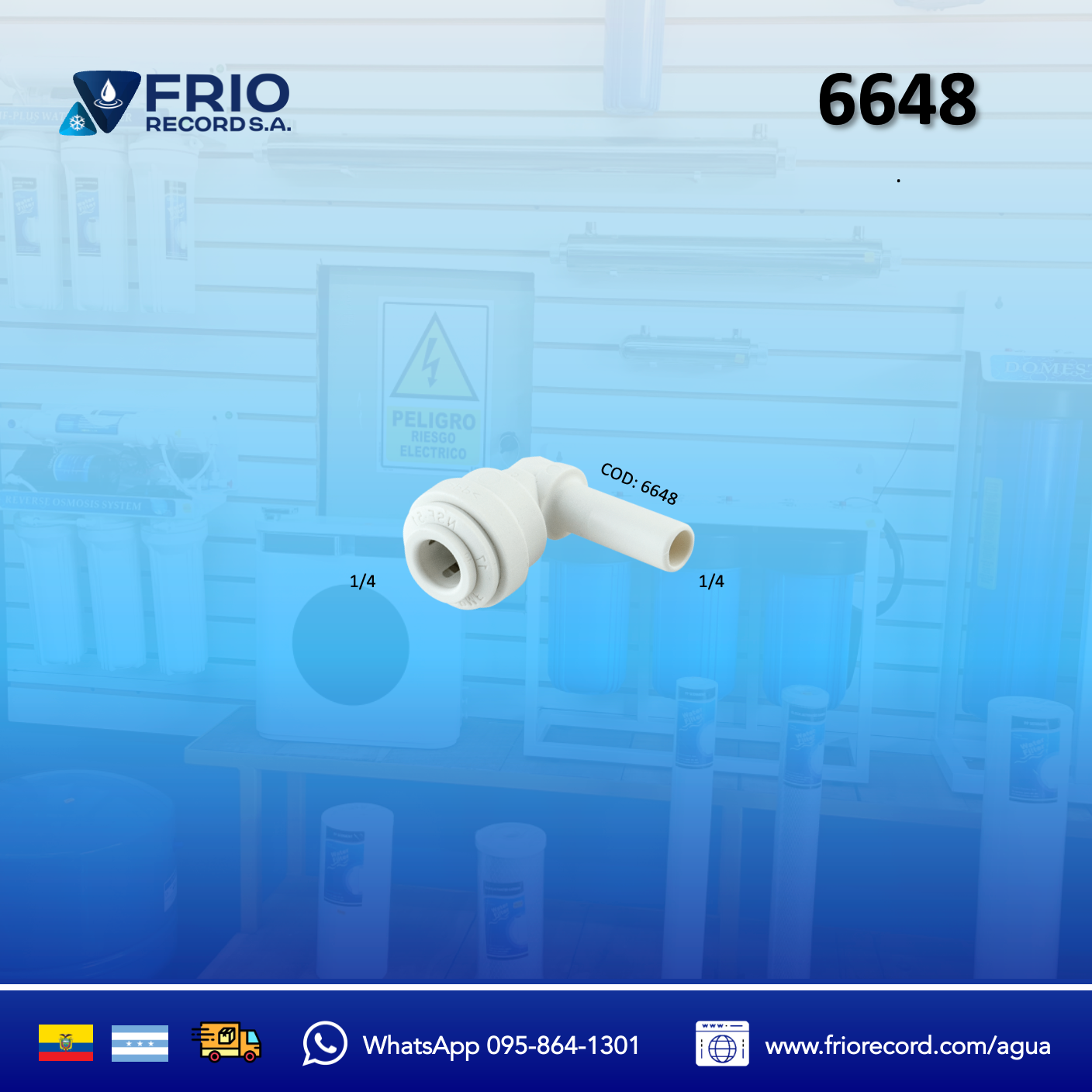 CODO AGUA QC/ VASTAGO 1/4 LW