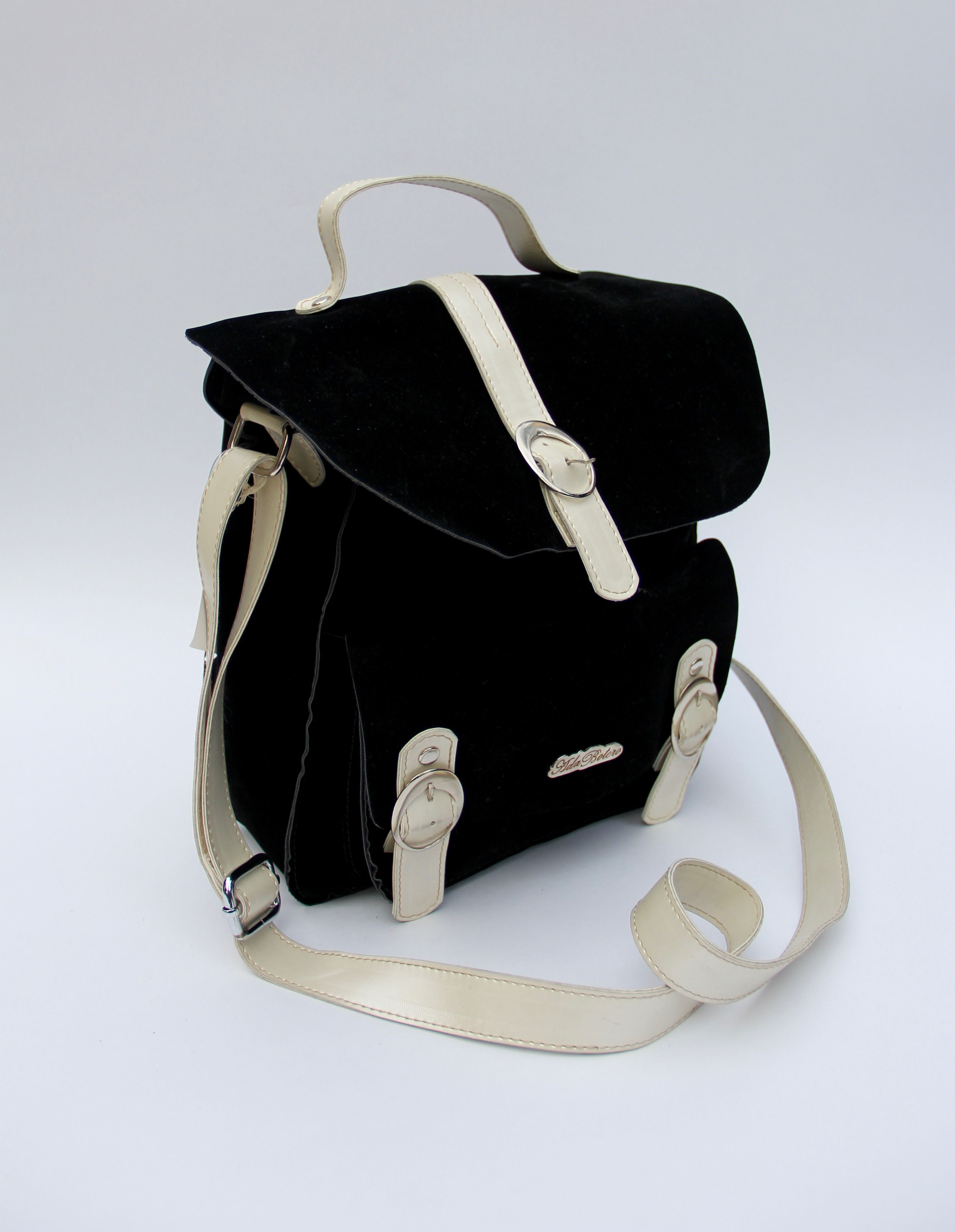 morral gamusa beige con negro