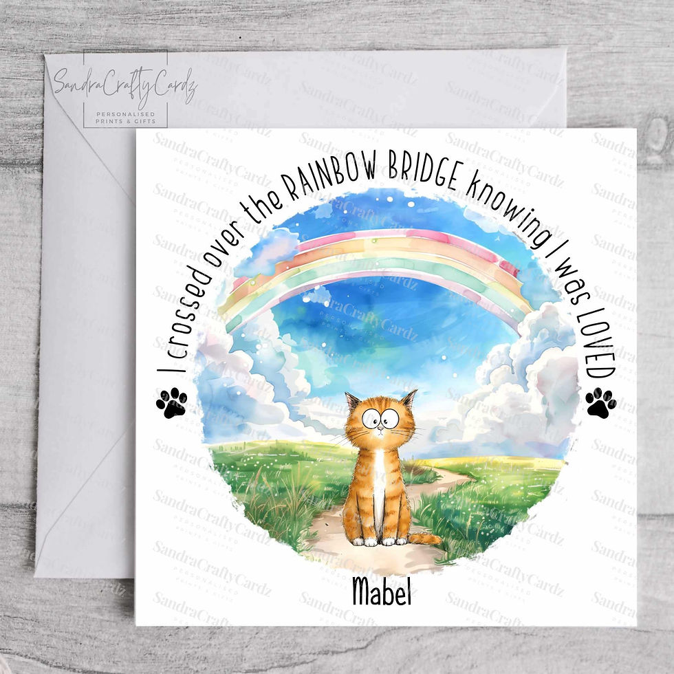 Thumbnail: Cat Loss Sympathy Card Personalised – Pet Bereavement & Memorial Card