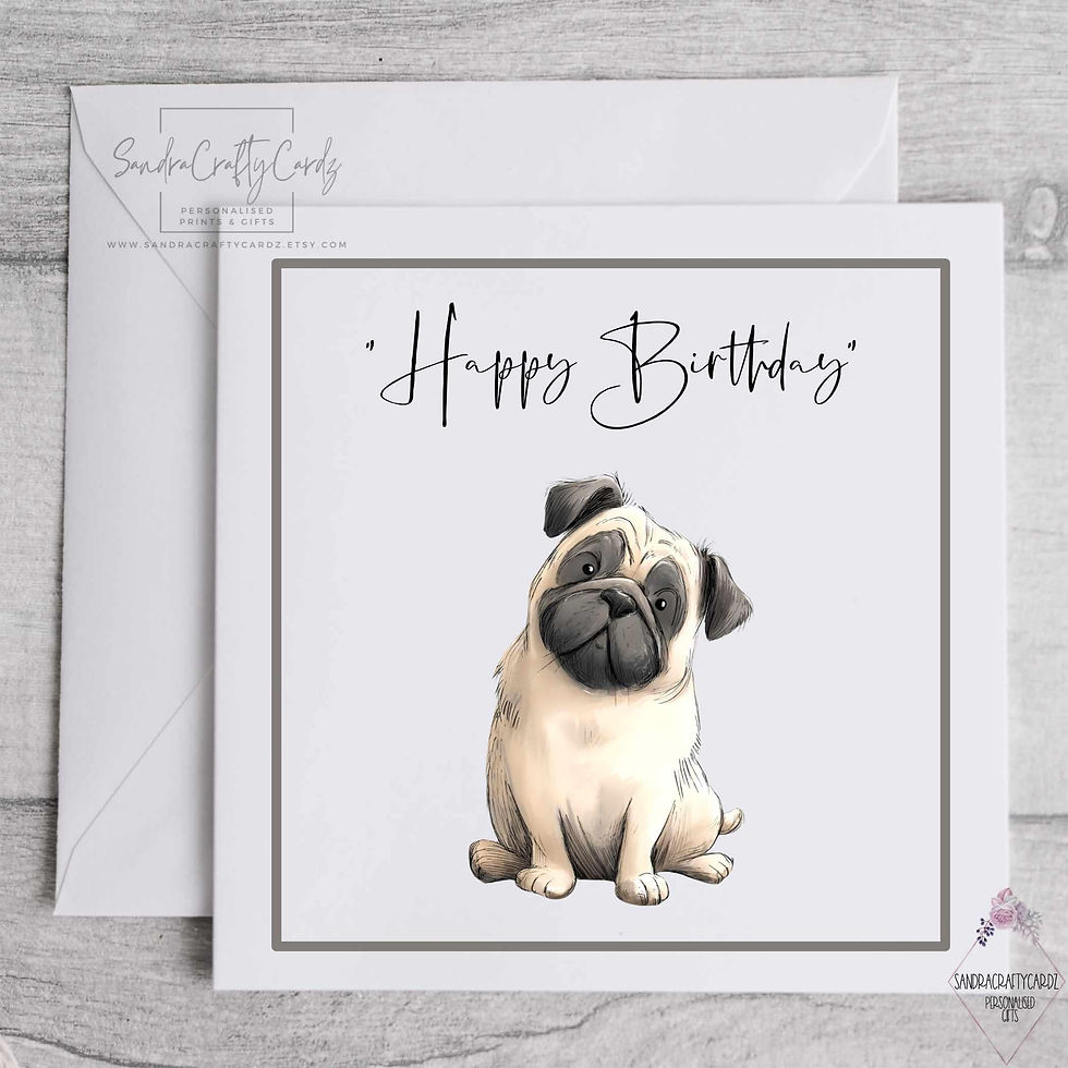 Thumbnail: Custom Pet Portrait Birthday Card — Dog Illustration, Personalised Greeting Card