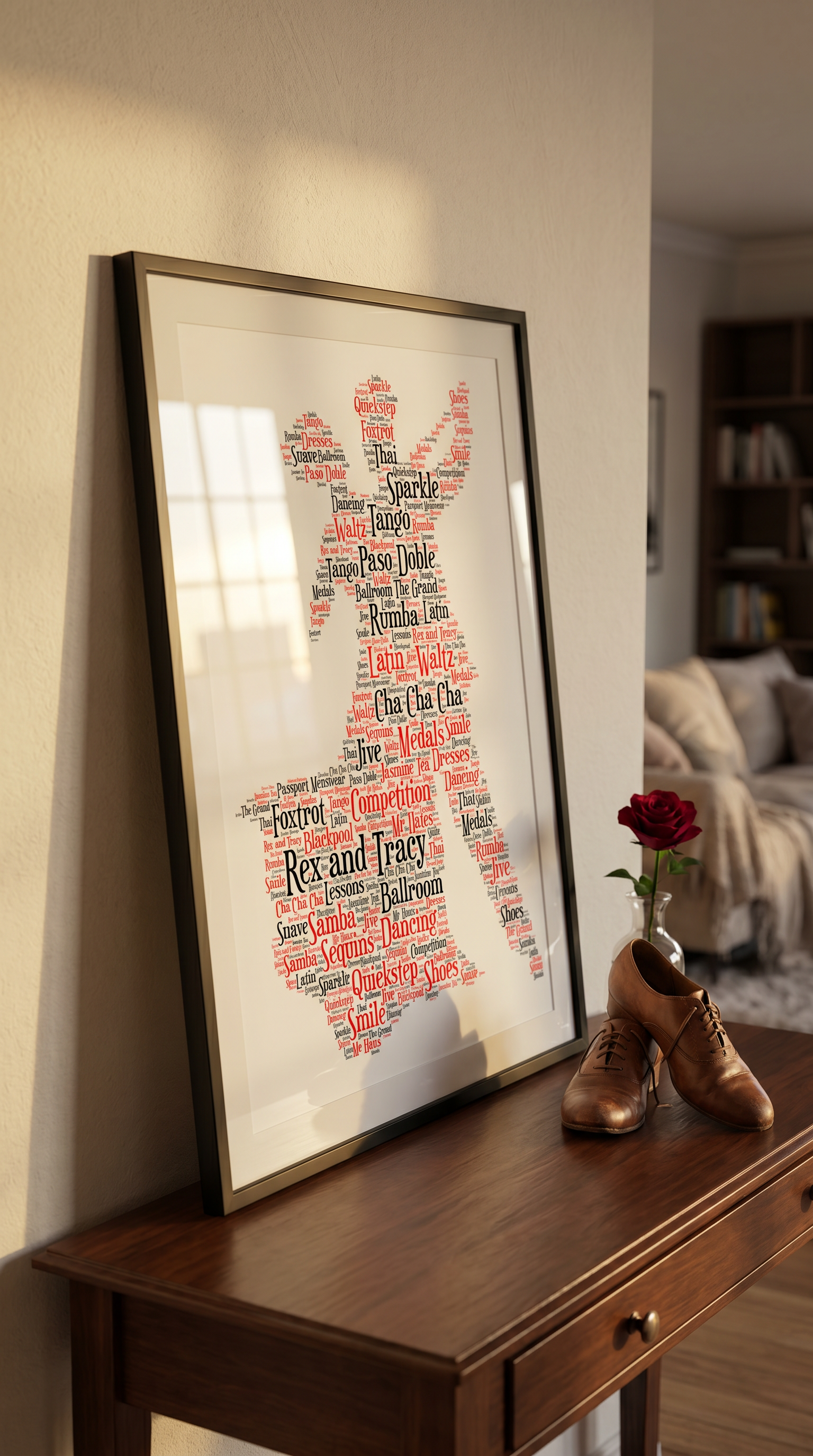 Personalised Ballroom Dance Word Art Print: Unique Couple Gift