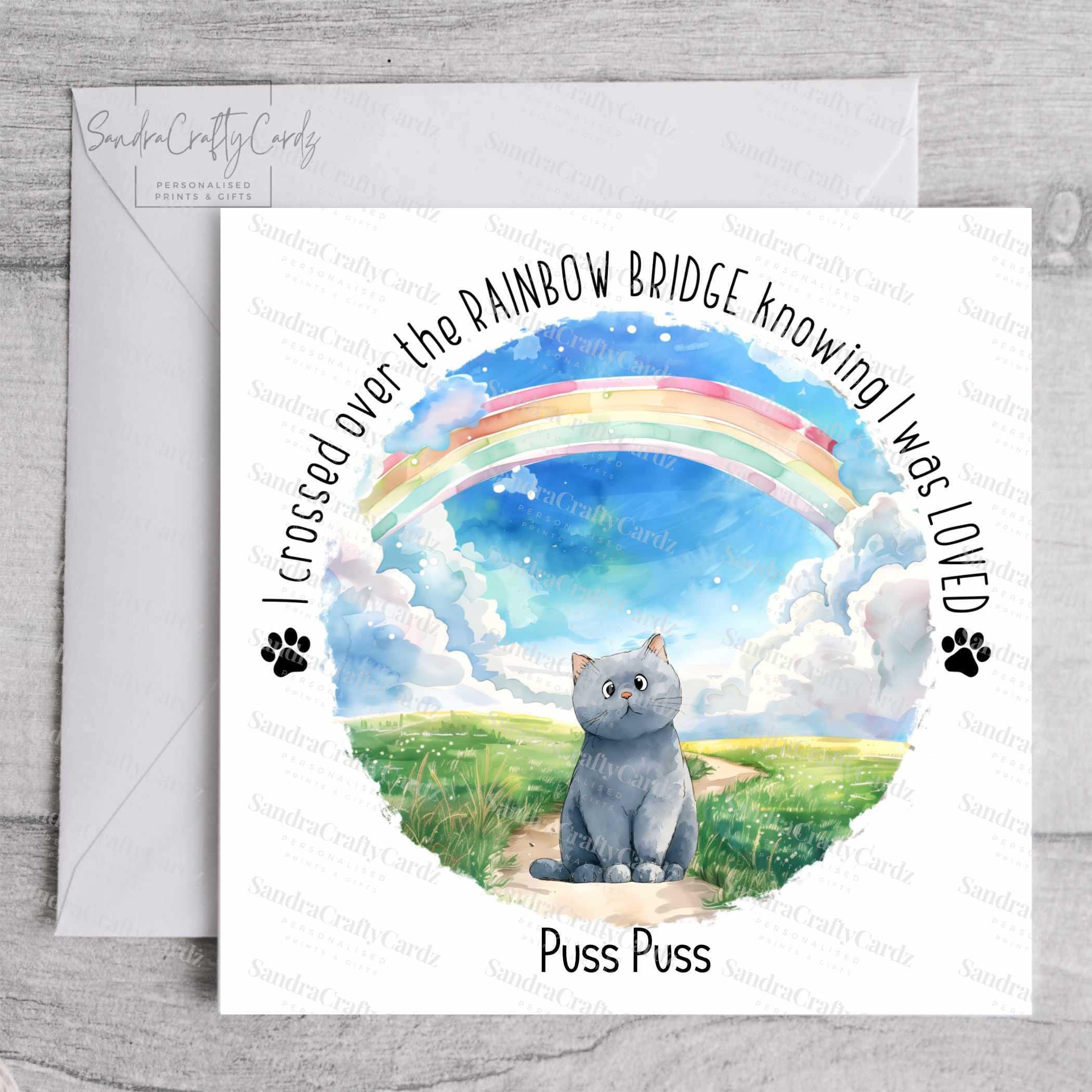 Cat Loss Sympathy Card Personalised – Pet Bereavement & Memorial Card