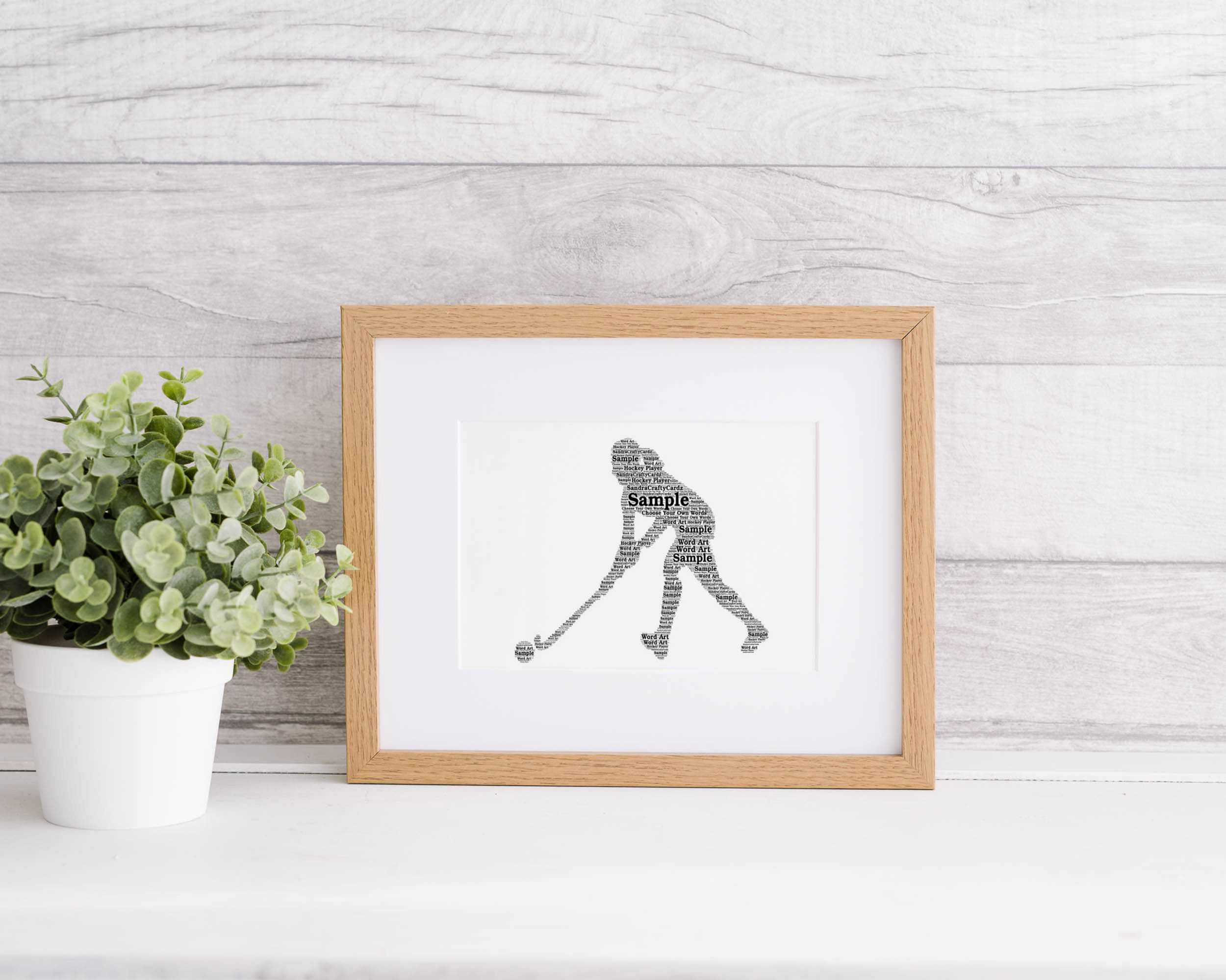 Personalised Hockey Player Word Art Print – Custom Sports Gift for Women & Girls