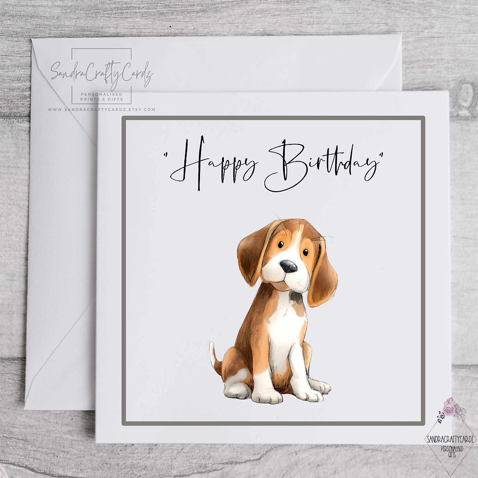 Thumbnail: Personalised Dog Birthday Card – Custom Pet Portrait & Illustration Pet Owner