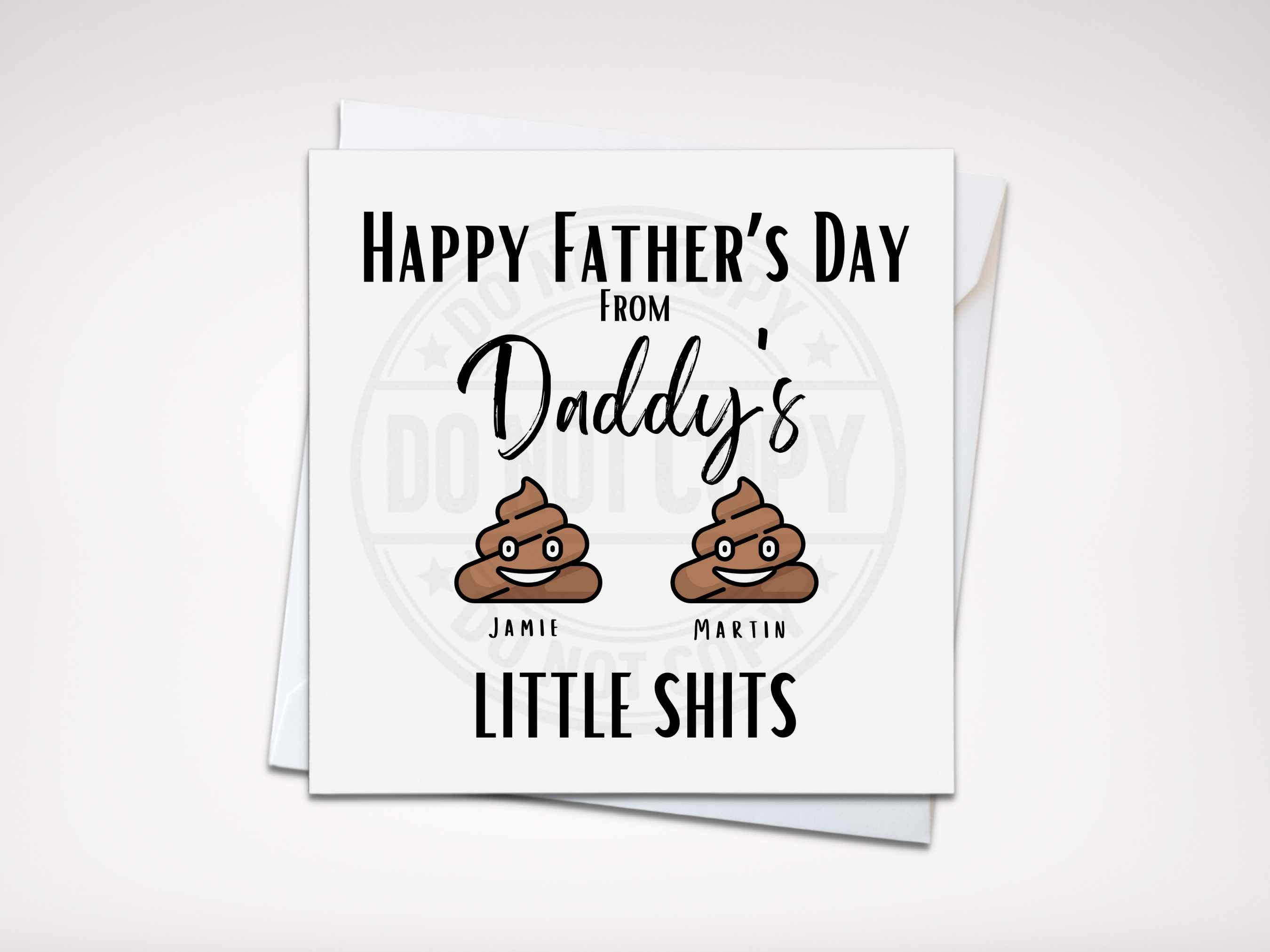 Funny Father’s Day Card – From Your Little Sht – Personalised for Dad Step Dad
