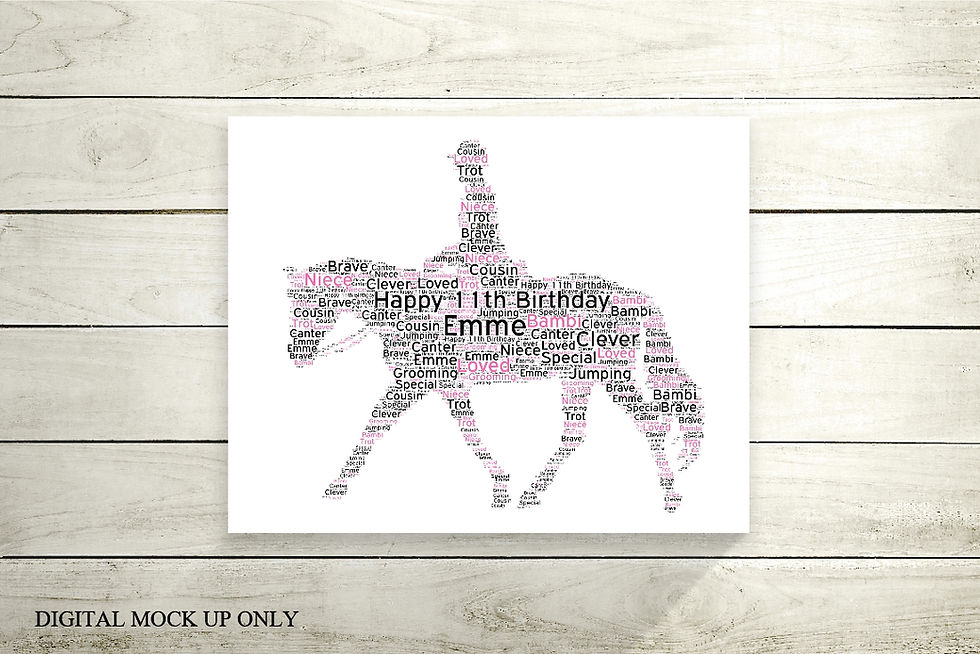 Thumbnail: Horse & Rider Personalised Print – Custom Word Art Gift for Horse Lovers