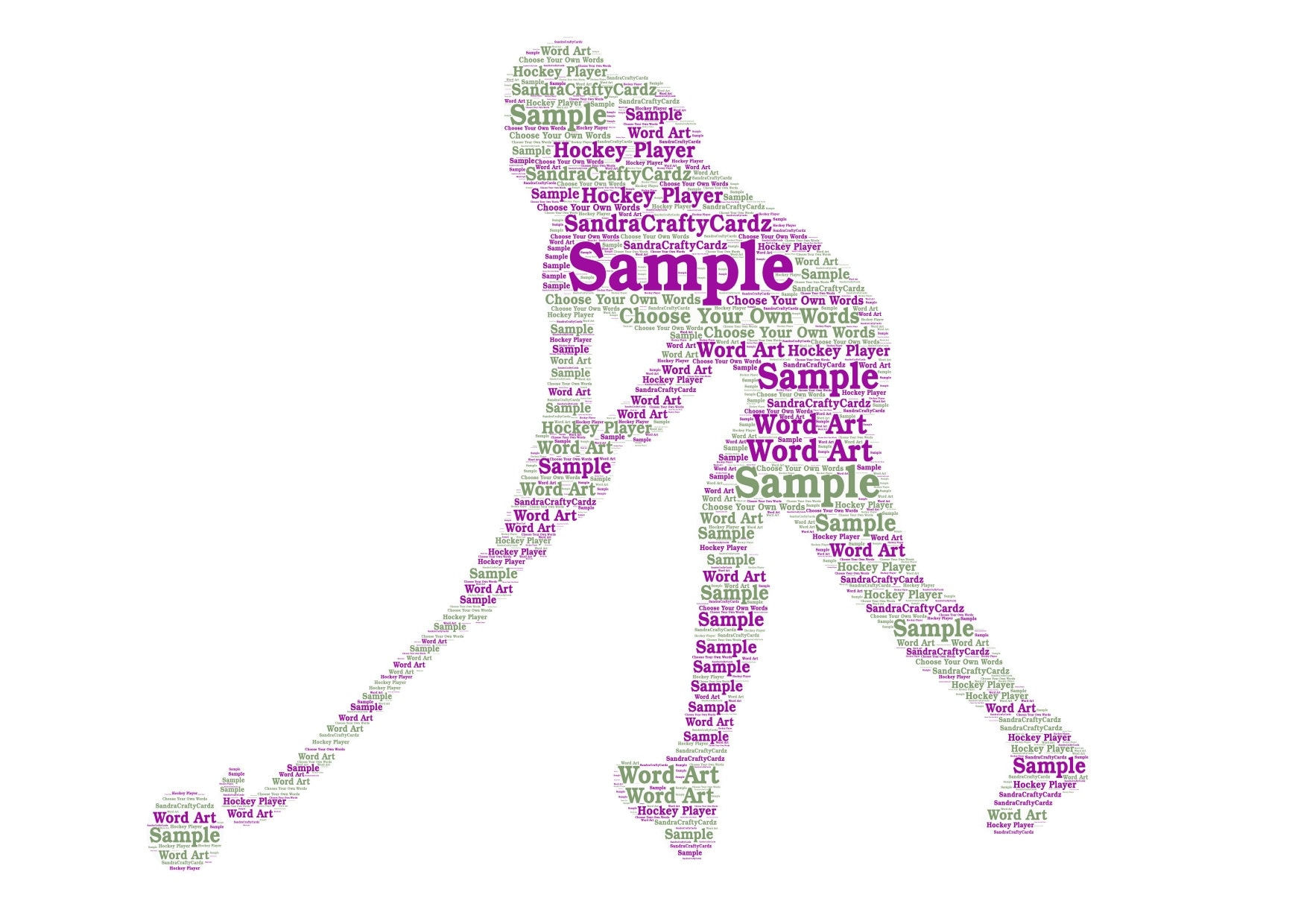 Personalised Hockey Player Word Art Print, Sports gift, Wall Art