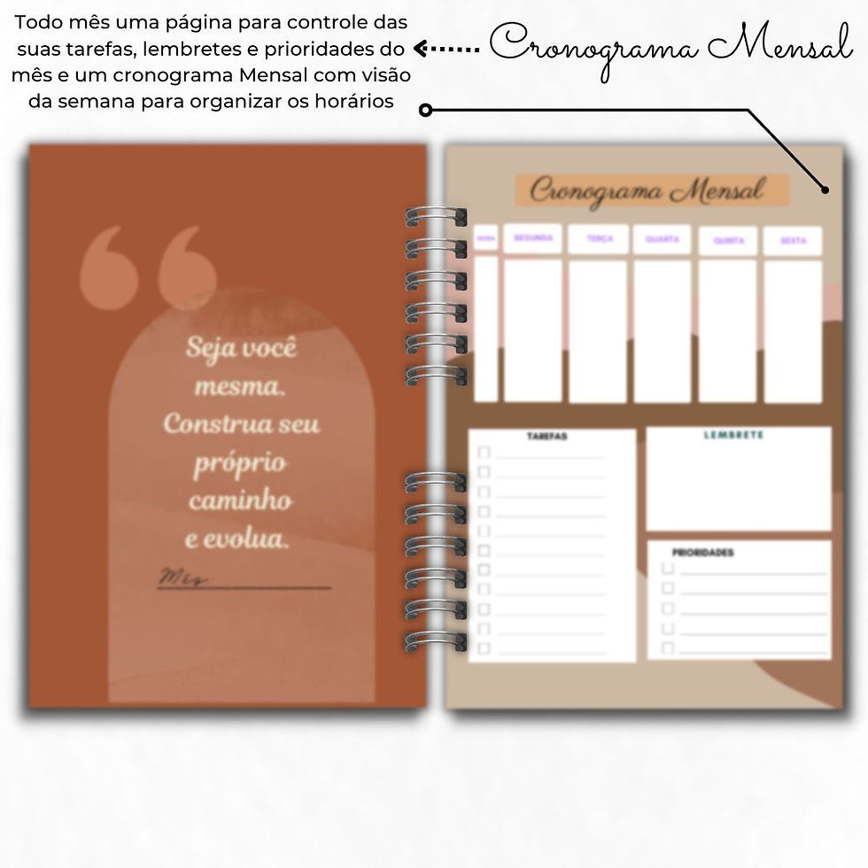 Miniatura: Planner Pessoal de Planejamento Estratégico EMF.Planner (Marmorato Dourado)