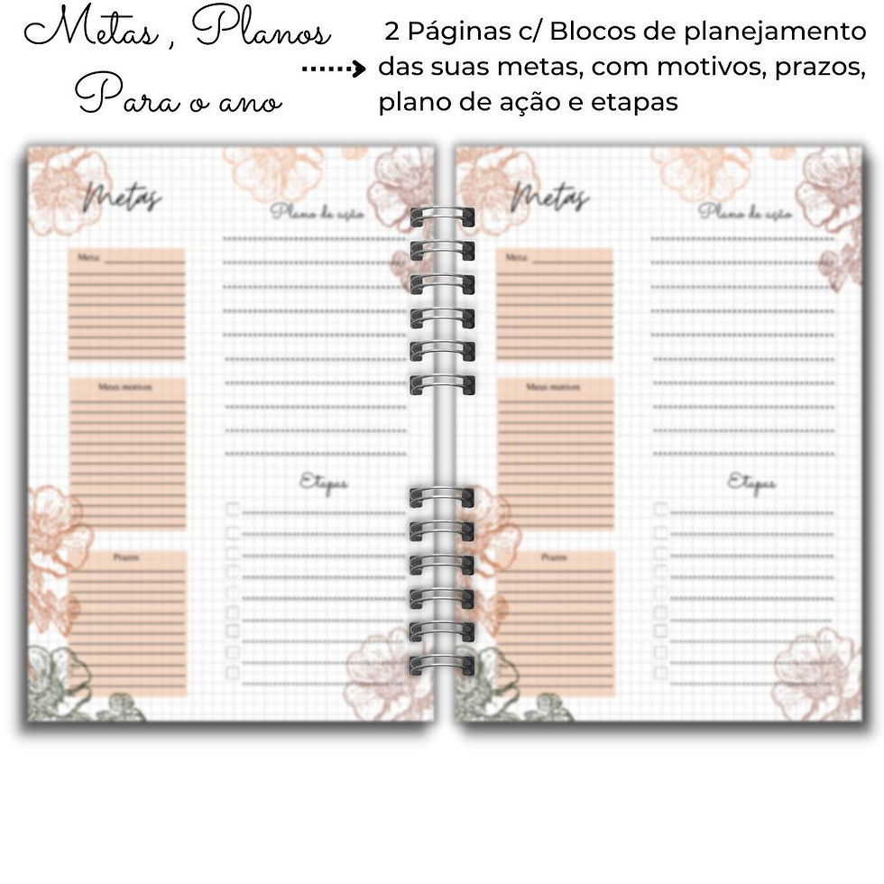 Miniatura: Planner Pessoal de Planejamento Estratégico EMF.Planner (Preto c/ dourado)