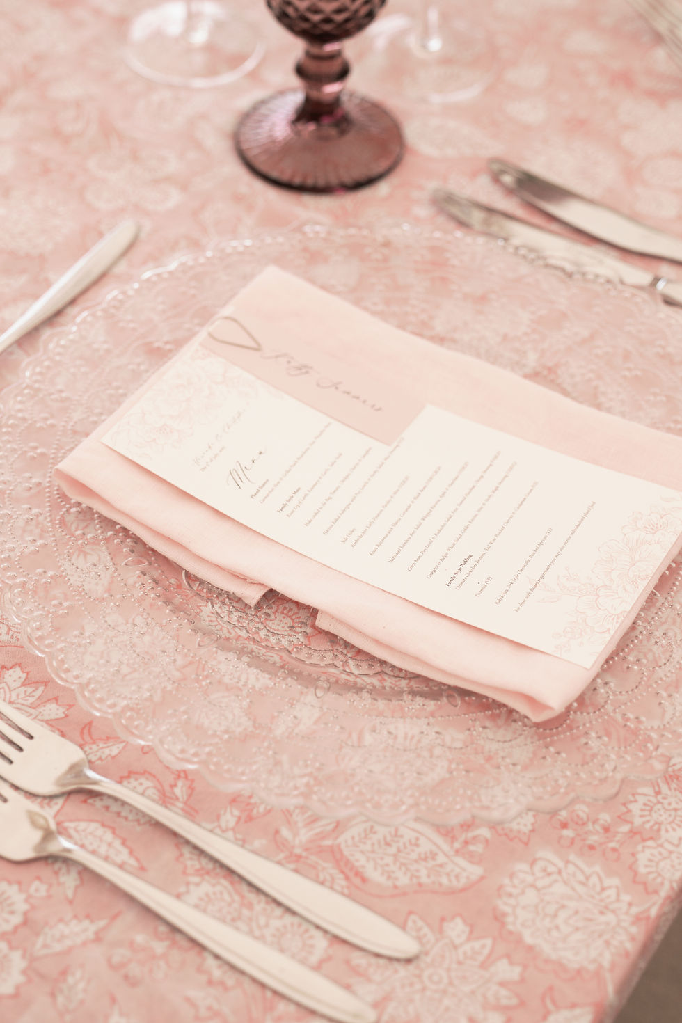Thumbnail: WILDERNESS - PINK FLORAL PATTERNED TABLECLOTH