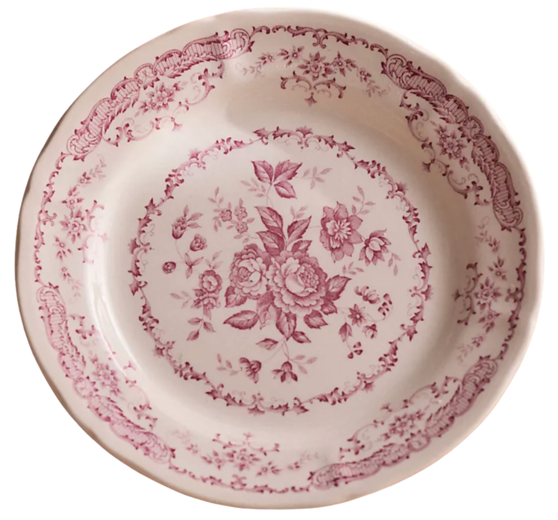 PINK FLORAL CERAMIC CHARGER PLATE