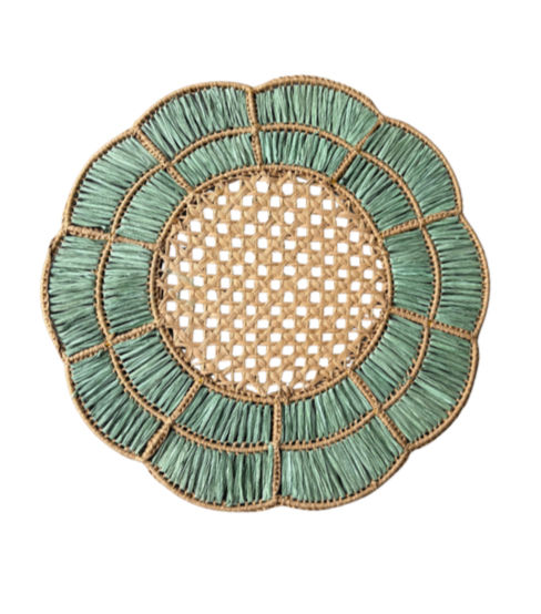 FLORA - GREEN RATTAN PLACE MAT