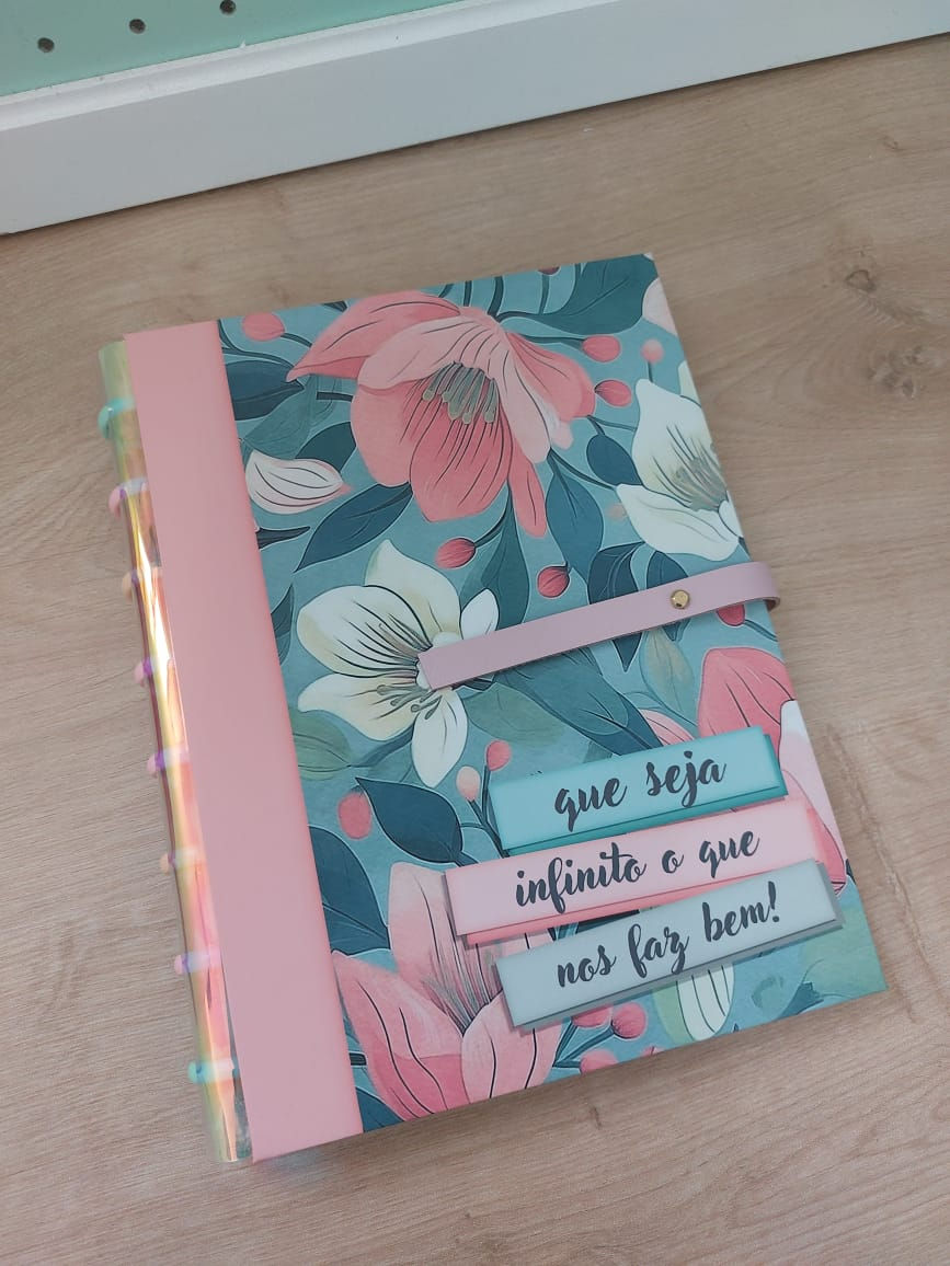 Caderno de Anotações A5 Discos Floral Infinito