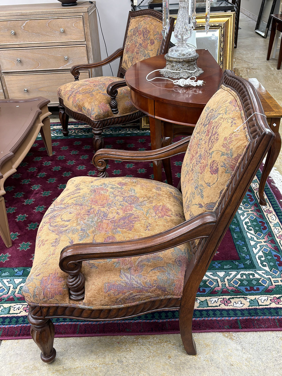 Thumbnail: Pair of Ethan Allen Upholstered Arm Chairs