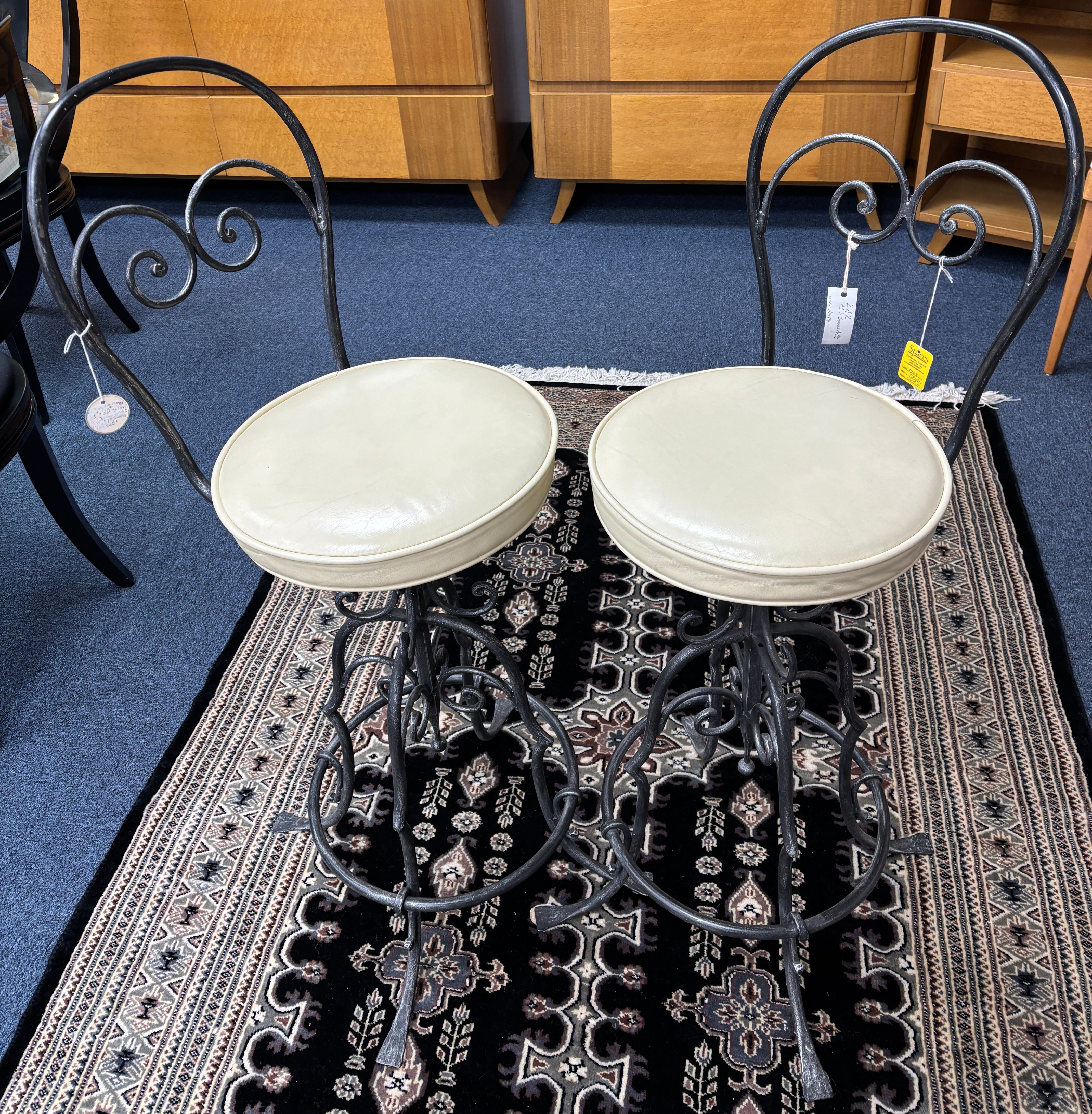 Pair of Antique Iron Stools