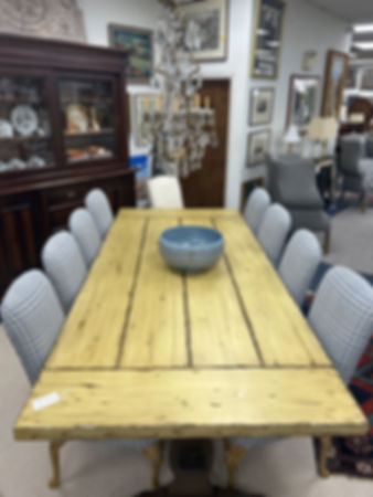 In The Style of Guy Chaddock, Custom Table with 8 Upholstered Chairs 