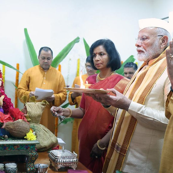 A Festive Moment of Reverence and Celebration as PM Modi Joins CJI Chandrachud for Ganesh Puja