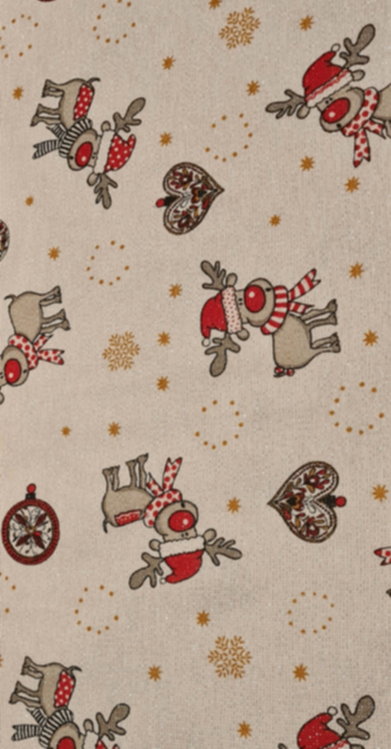 Reindeer Print Christmas Fabric